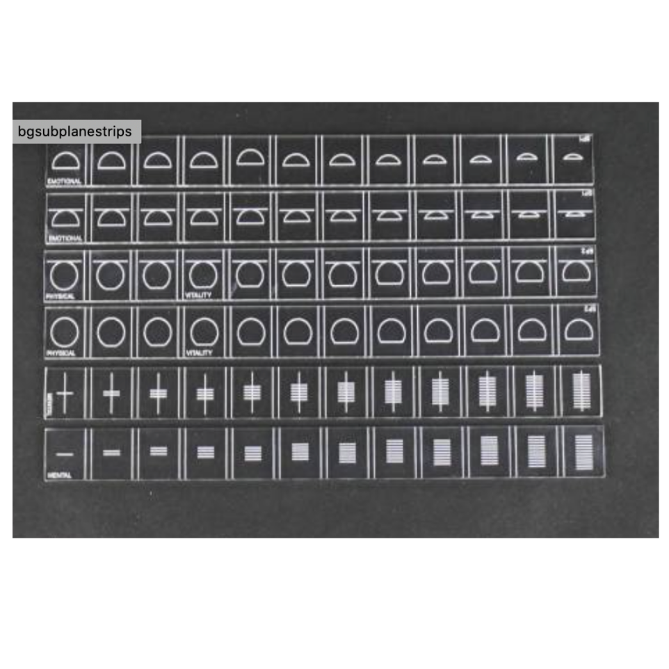 Subplane Strips Set for Human Archetype Ruler - Student Tools - BG Shop Online - BioGeometry® Products